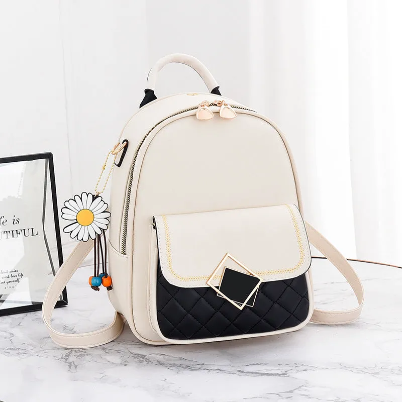 Women's Korean Style Fashionable Trendy Leather Backpacks