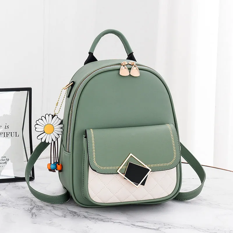 Women's Korean Style Fashionable Trendy Leather Backpacks