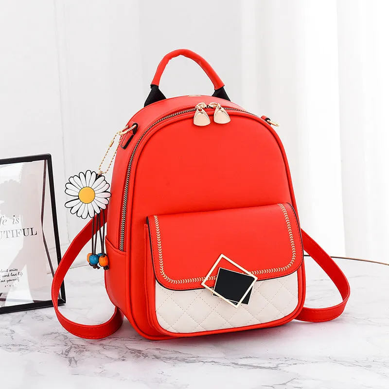 Women's Korean Style Fashionable Trendy Leather Backpacks