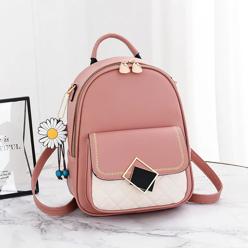 Women's Korean Style Fashionable Trendy Leather Backpacks