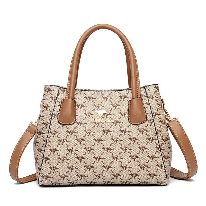 Women's Leather Printed Shoulder HandBag