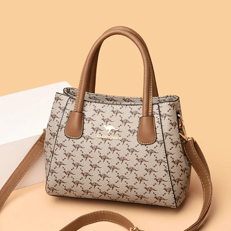 Women's Leather Printed Shoulder HandBag