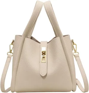 Women's Leather Tote Handbag with Zipper Closure, Shoulder Backpack Stylish Vintage Bucket Bag Crossbody Bag