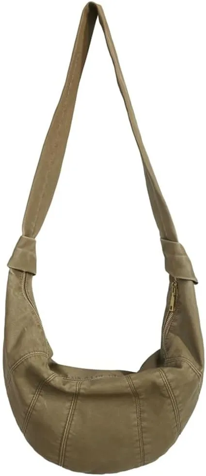 Womens Mens Vintage Shoulder Crossbody Bag Large Dumpling Tote Purses Soft PU Leather Handbags Y2k Top Handle Satchel