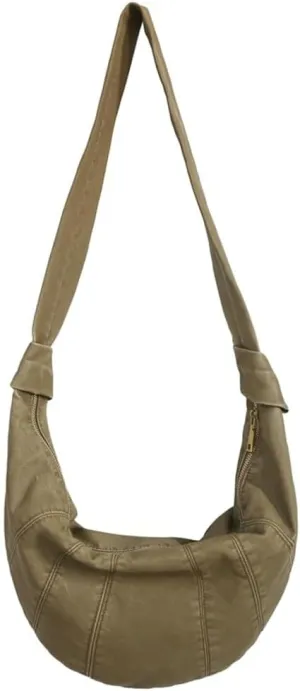 Womens Mens Vintage Shoulder Crossbody Bag Large Dumpling Tote Purses Soft PU Leather Handbags Y2k Top Handle Satchel