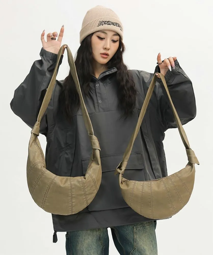 Womens Mens Vintage Shoulder Crossbody Bag Large Dumpling Tote Purses Soft PU Leather Handbags Y2k Top Handle Satchel