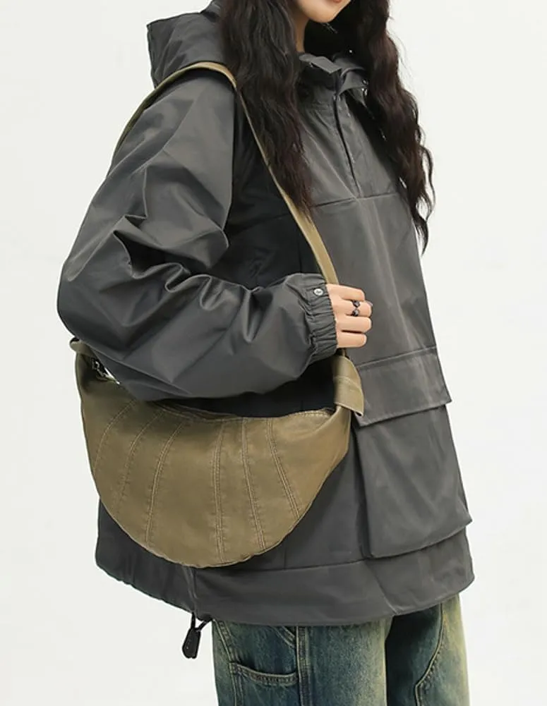Womens Mens Vintage Shoulder Crossbody Bag Large Dumpling Tote Purses Soft PU Leather Handbags Y2k Top Handle Satchel