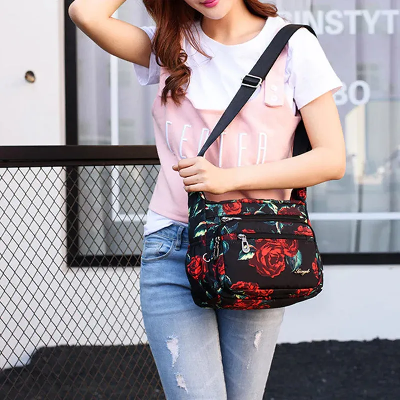 Women's Multi-Pocket Nylon Shoulder Handbag