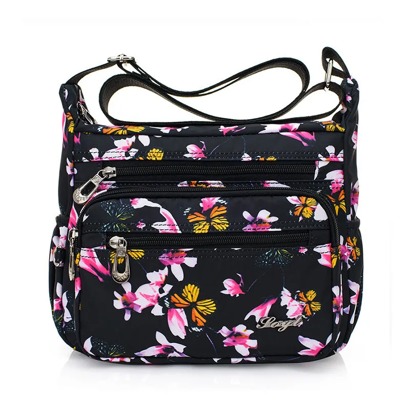 Women's Multi-Pocket Nylon Shoulder Handbag