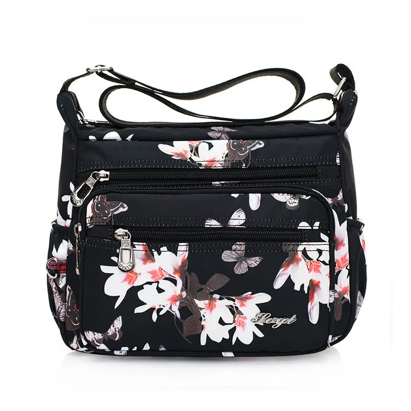 Women's Multi-Pocket Nylon Shoulder Handbag