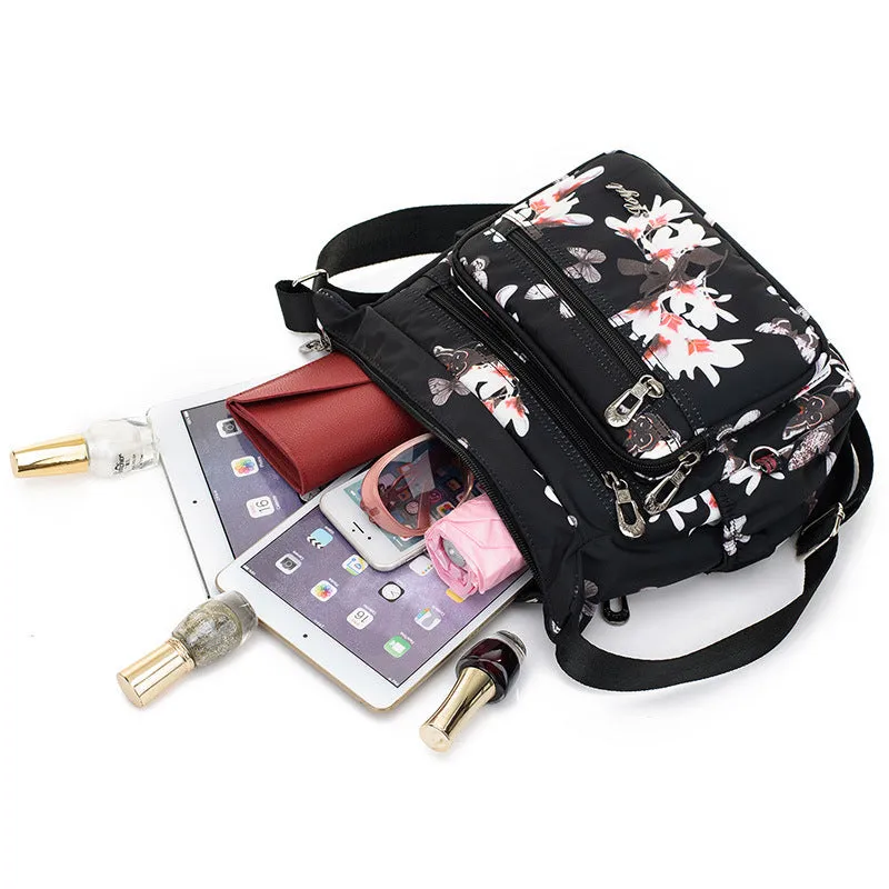 Women's Multi-Pocket Nylon Shoulder Handbag