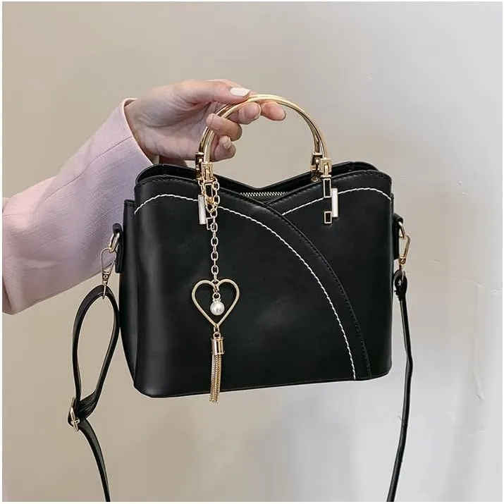 Women's Patchwork Tote Bag Stylish Contrasting Shoulder Bag Fashion Top Handle Tassels Bags Color Block Cute Purse