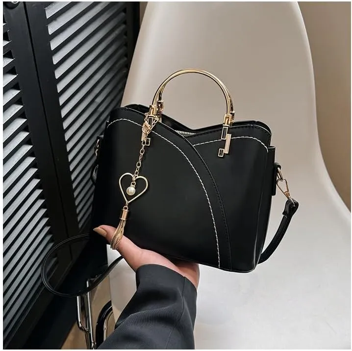 Women's Patchwork Tote Bag Stylish Contrasting Shoulder Bag Fashion Top Handle Tassels Bags Color Block Cute Purse