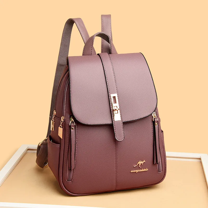 Women's Simple Fashionable Versatile Large Capacity Soft Backpacks