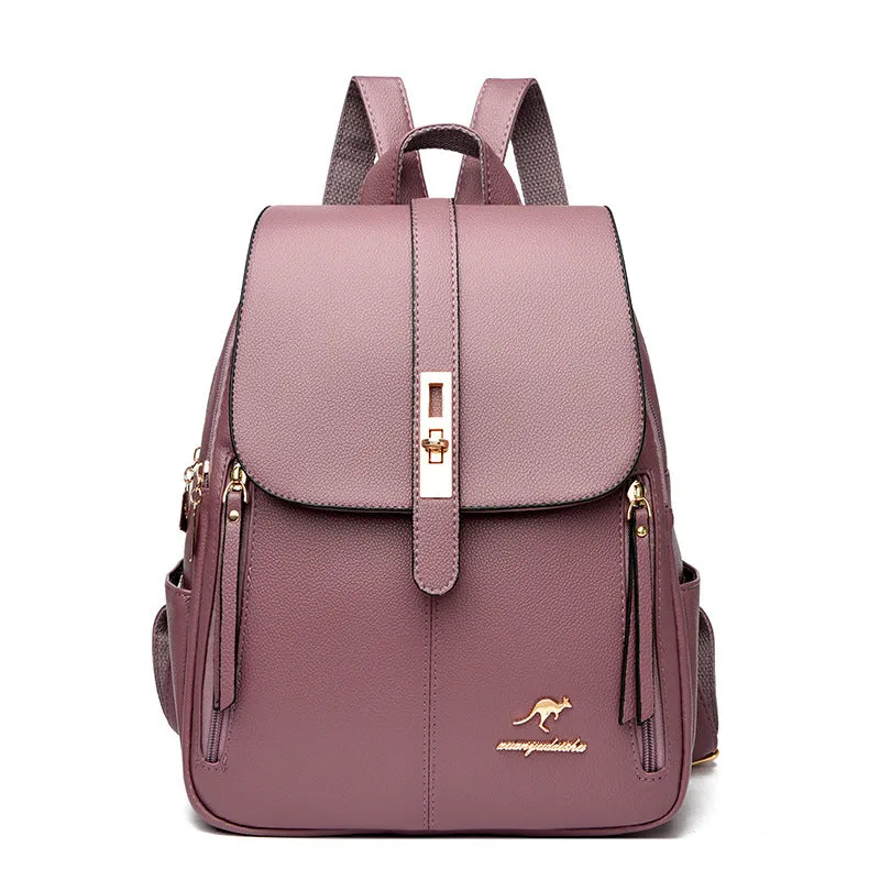 Women's Simple Fashionable Versatile Large Capacity Soft Backpacks
