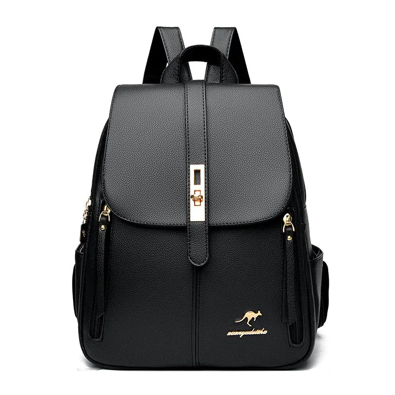 Women's Simple Fashionable Versatile Large Capacity Soft Backpacks