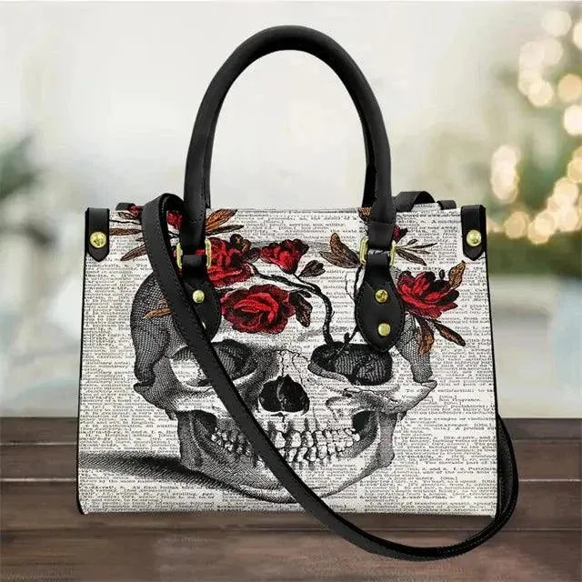 Women's Skull Print Vintage Crossbody Handbag