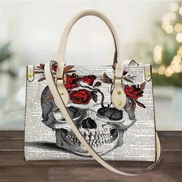 Women's Skull Print Vintage Crossbody Handbag
