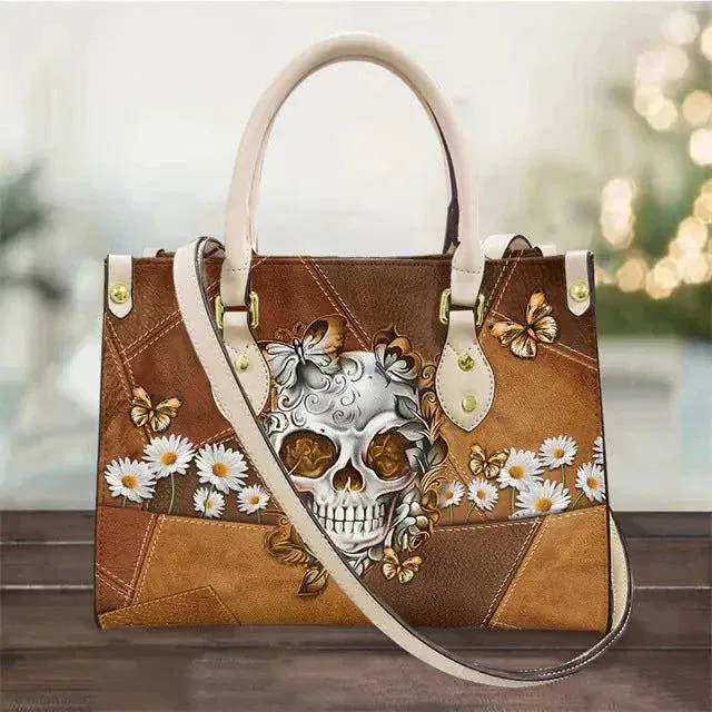 Women's Skull Print Vintage Crossbody Handbag