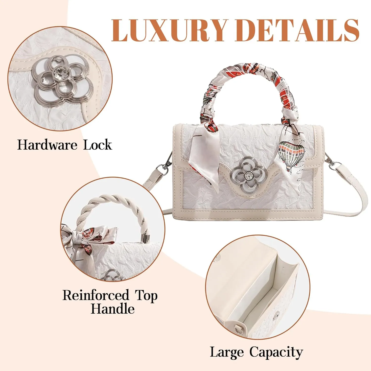 Womens Small Satchel Bag Shoulder Crossbody Bags PU Leather Fashion Purse Gifts Top-handle Handbag with Ribbon