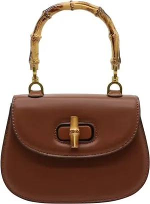 Womens Tote Bag,Bamboo Shaped Top Handle Satchel Crossbody