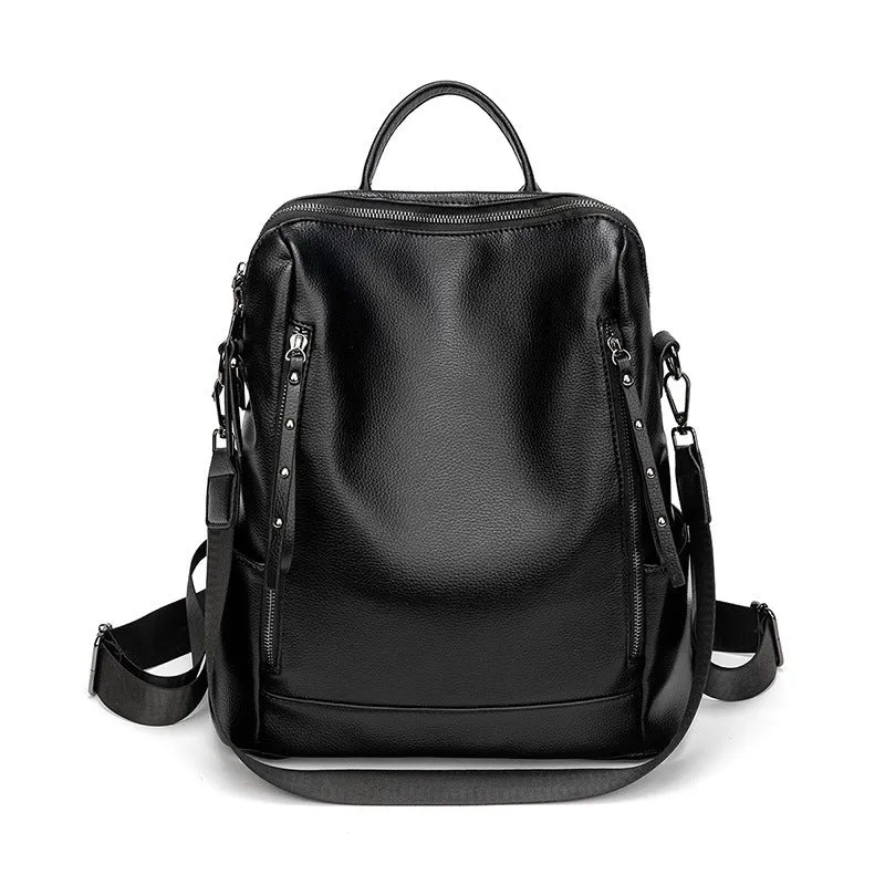 Women's Trendy Fashionable Simple Soft Leather Backpacks