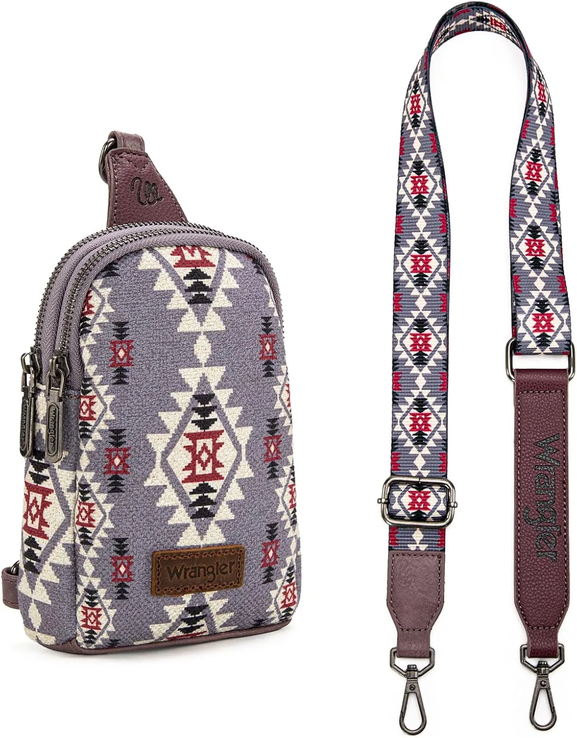 Wrangler Aztec Sling Bag - Southwest Crossbody Trendy Chest Bag