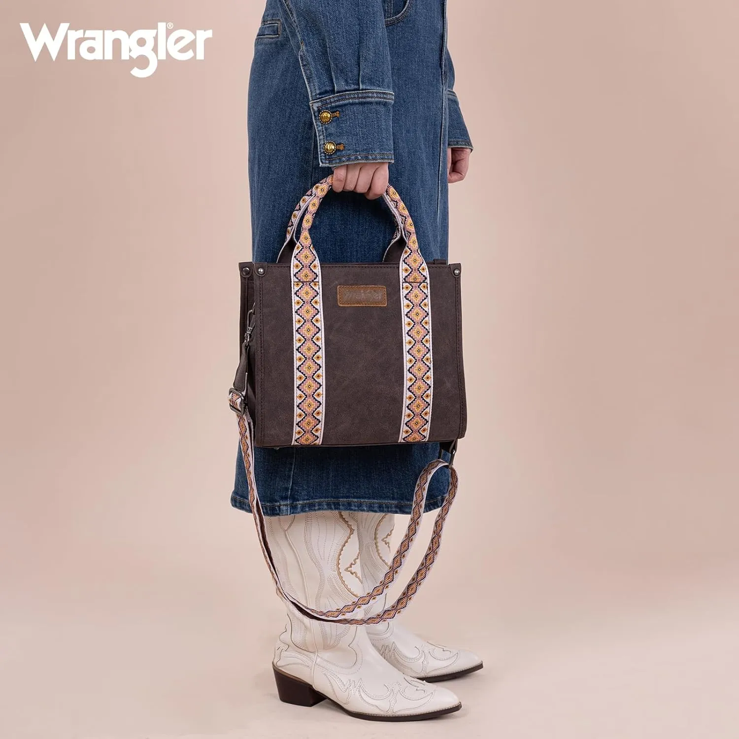 Wrangler Aztec Tote Bag for Women Boho Shoulder Purse