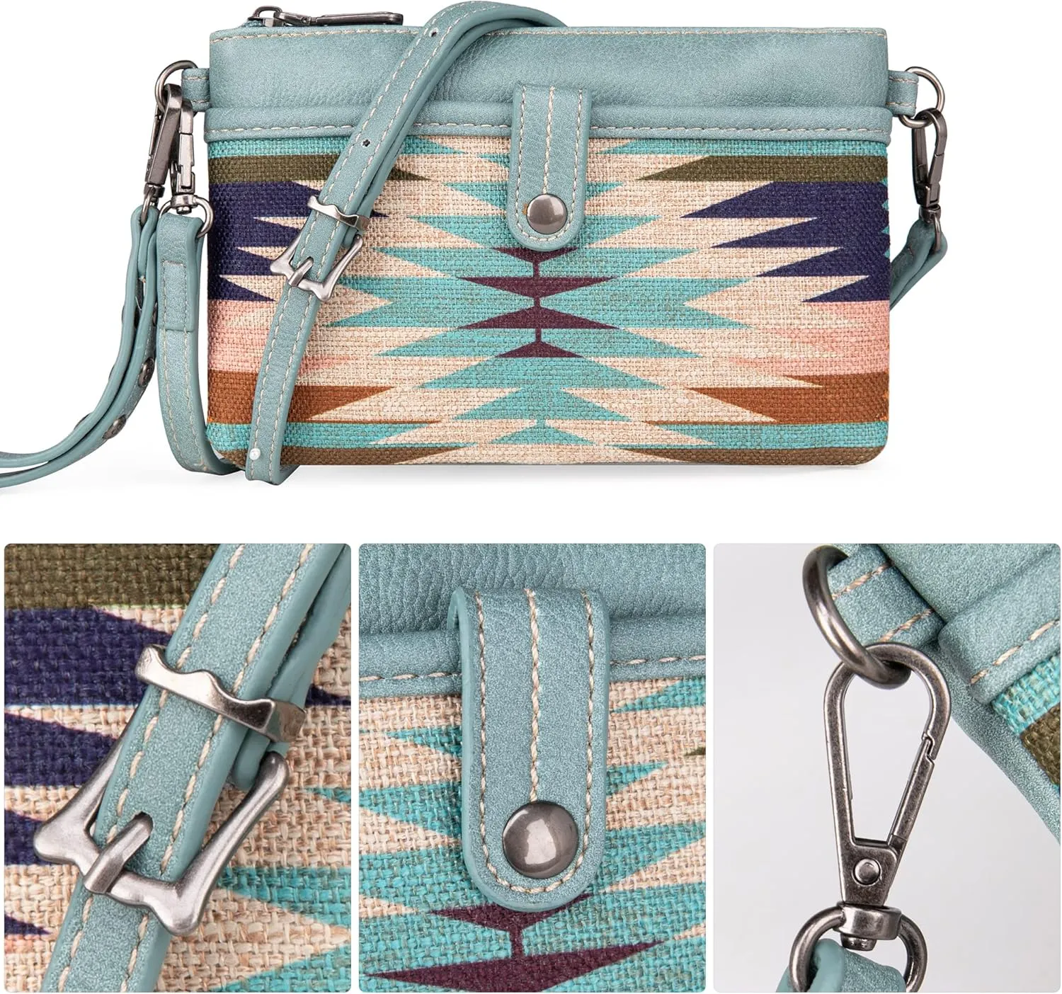 Wrangler Western Cowhide Crossbody Bags for Women Clutch Wristlet Purse