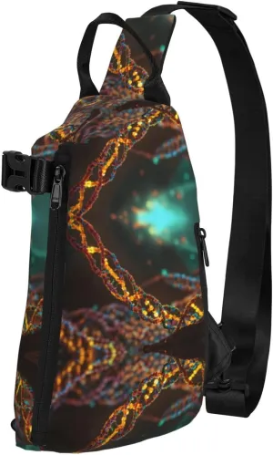 WURTON Dna Chain Photo Print Crossbody Backpack Cross Pack Lightweight Sling Bag Travel, Hiking