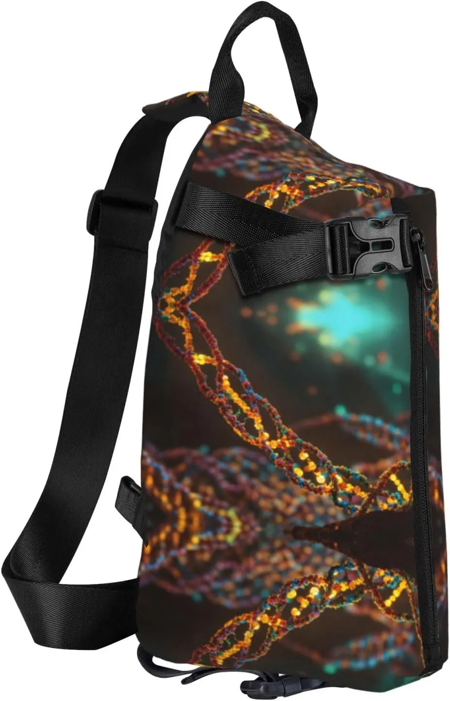 WURTON Dna Chain Photo Print Crossbody Backpack Cross Pack Lightweight Sling Bag Travel, Hiking