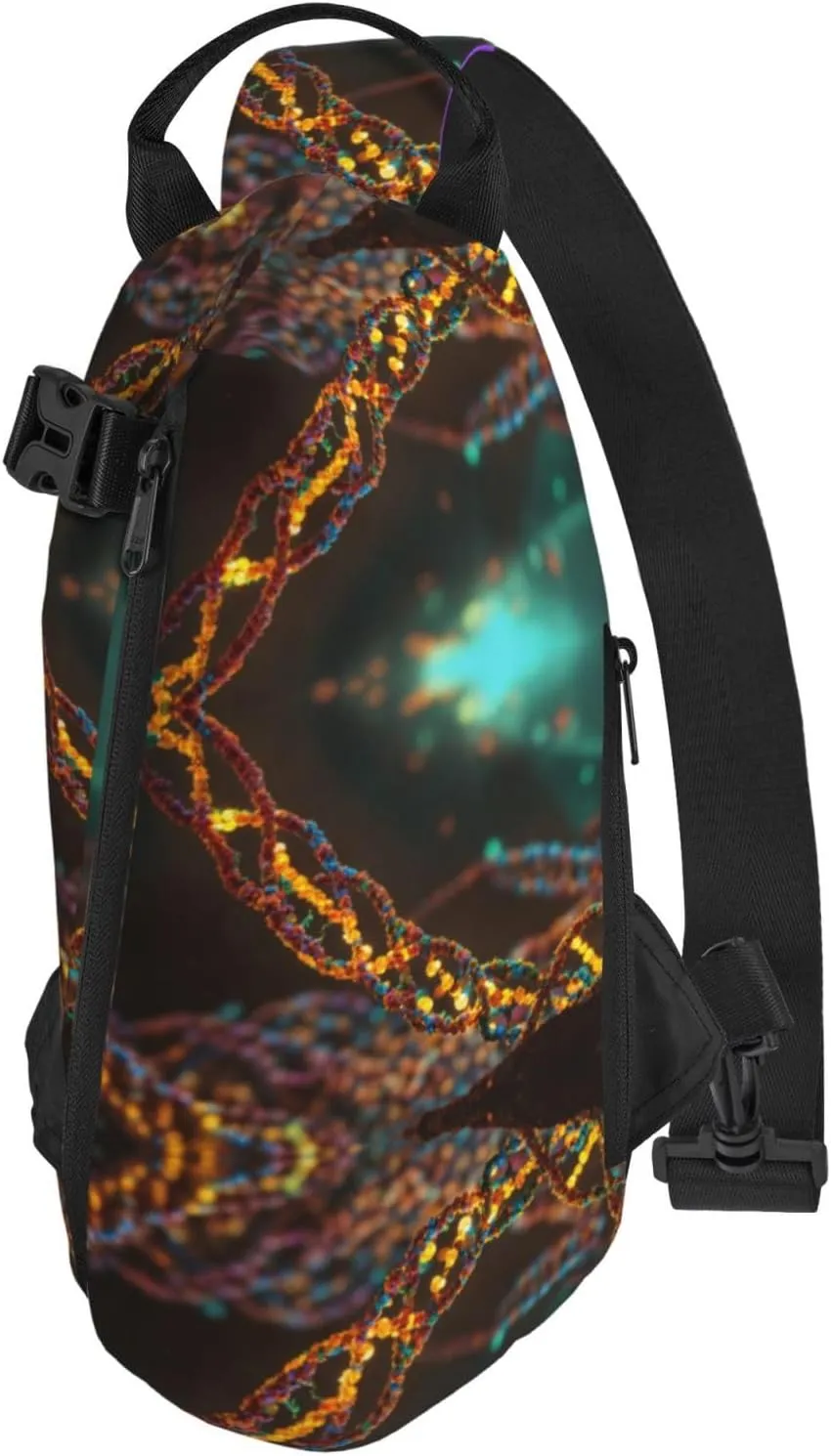 WURTON Dna Chain Photo Print Crossbody Backpack Cross Pack Lightweight Sling Bag Travel, Hiking
