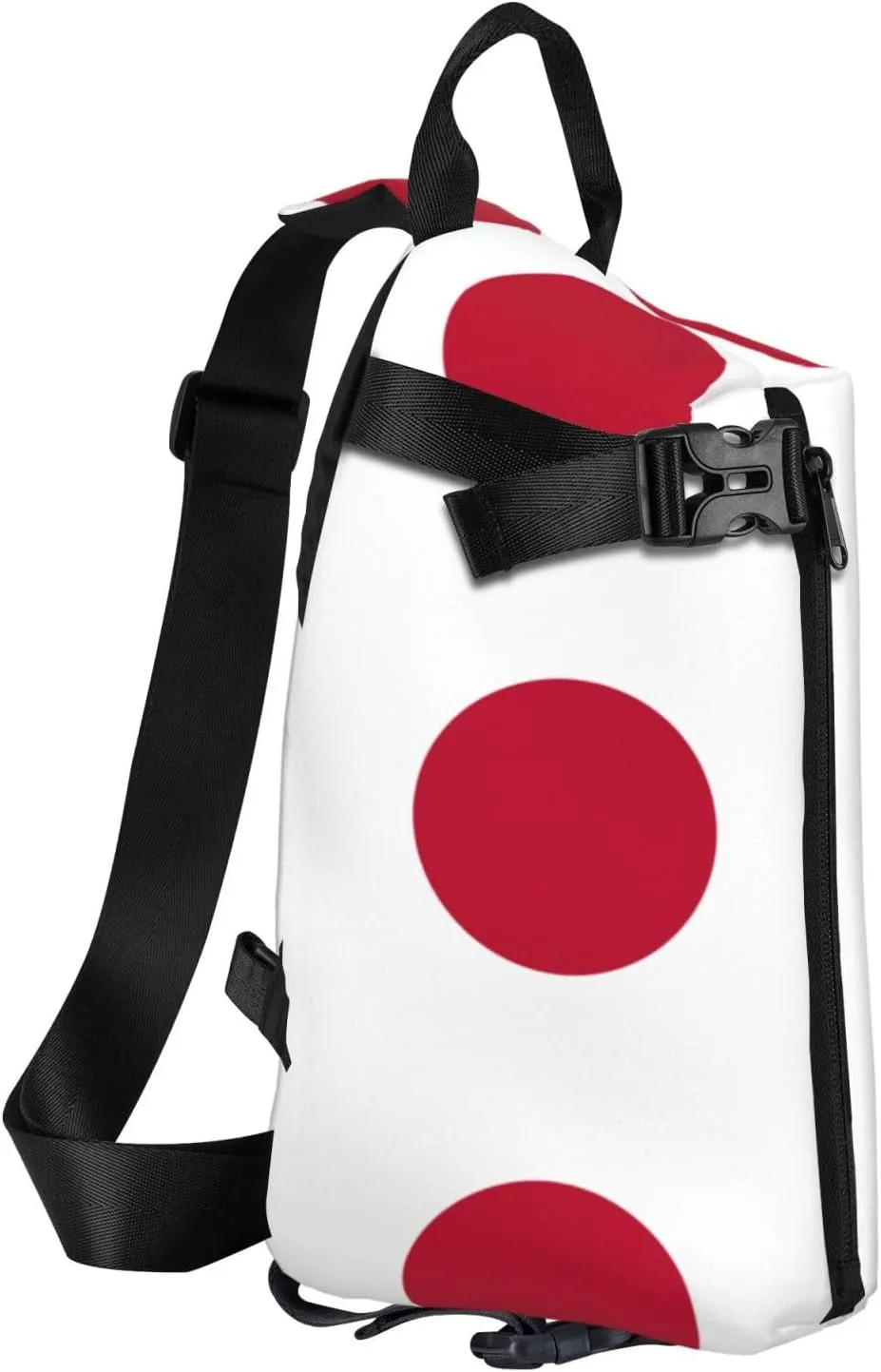 WURTON Japanese Flag Print Crossbody Backpack Cross Pack Lightweight Sling Bag Travel, Hiking