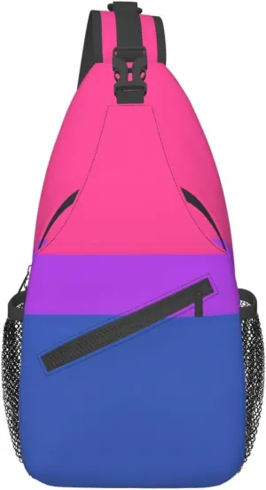WURTON Pride Flag Print Crossbody Sling Backpack Sling Bag Travel Hiking Chest Bag Daypack