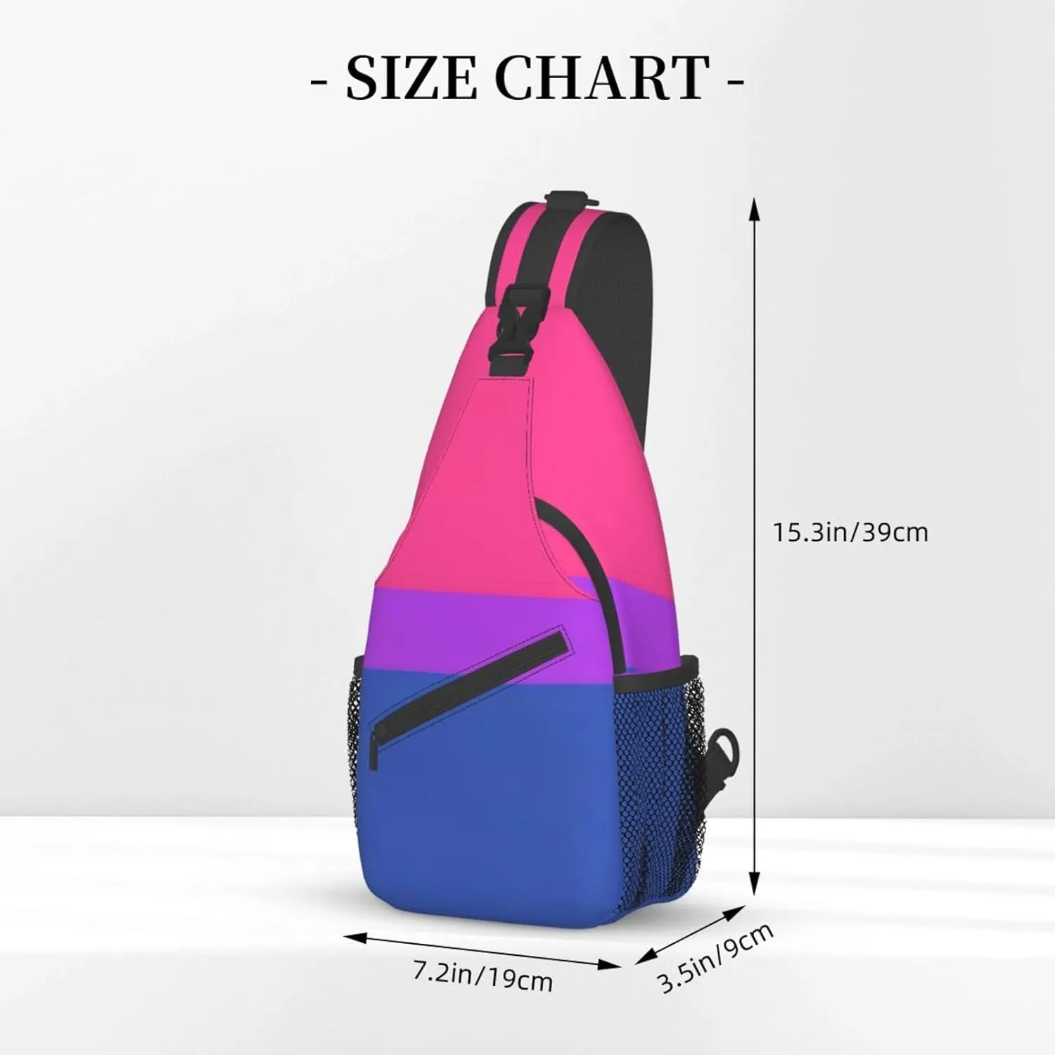 WURTON Pride Flag Print Crossbody Sling Backpack Sling Bag Travel Hiking Chest Bag Daypack