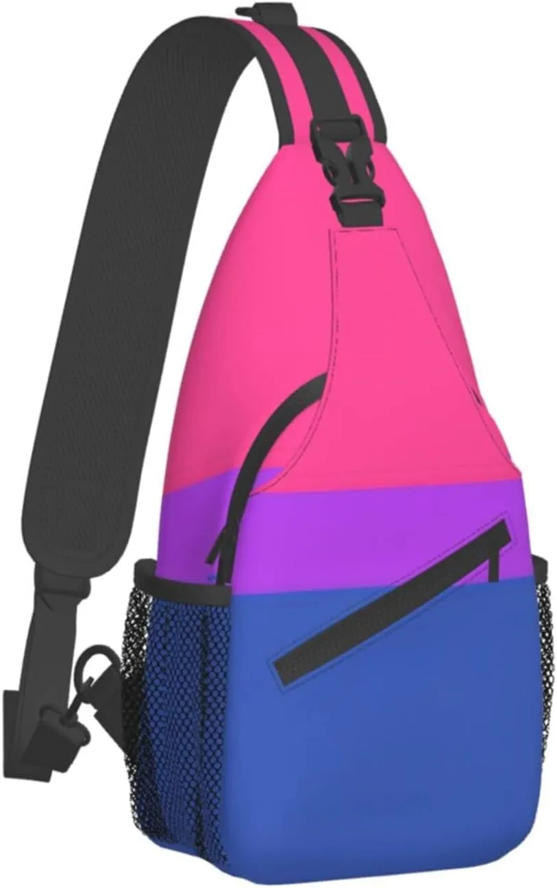 WURTON Pride Flag Print Crossbody Sling Backpack Sling Bag Travel Hiking Chest Bag Daypack