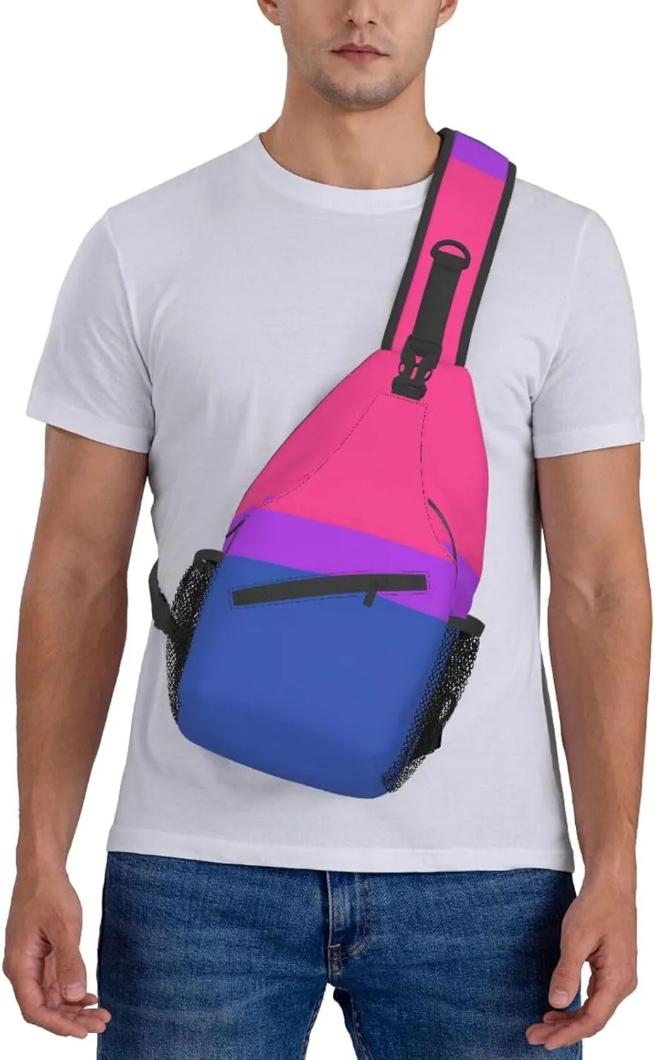 WURTON Pride Flag Print Crossbody Sling Backpack Sling Bag Travel Hiking Chest Bag Daypack