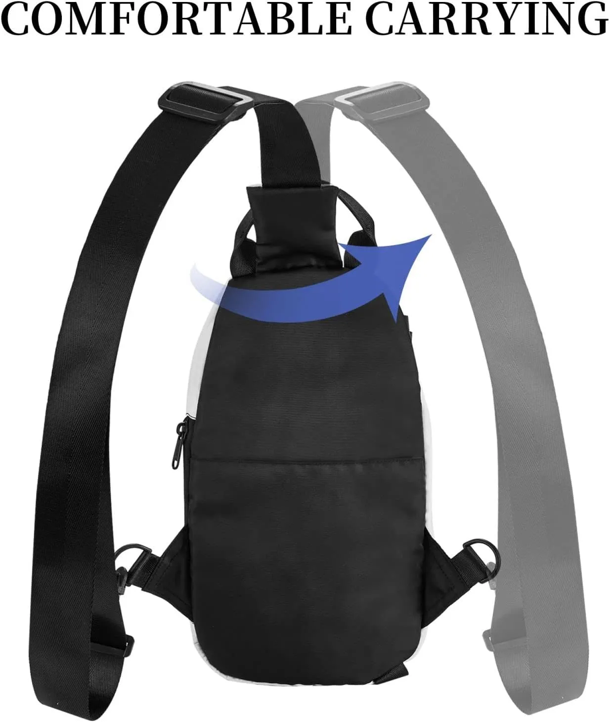WURTON Sharks Pattern Print Crossbody Backpack Cross Pack Lightweight Sling Bag Travel, Hiking