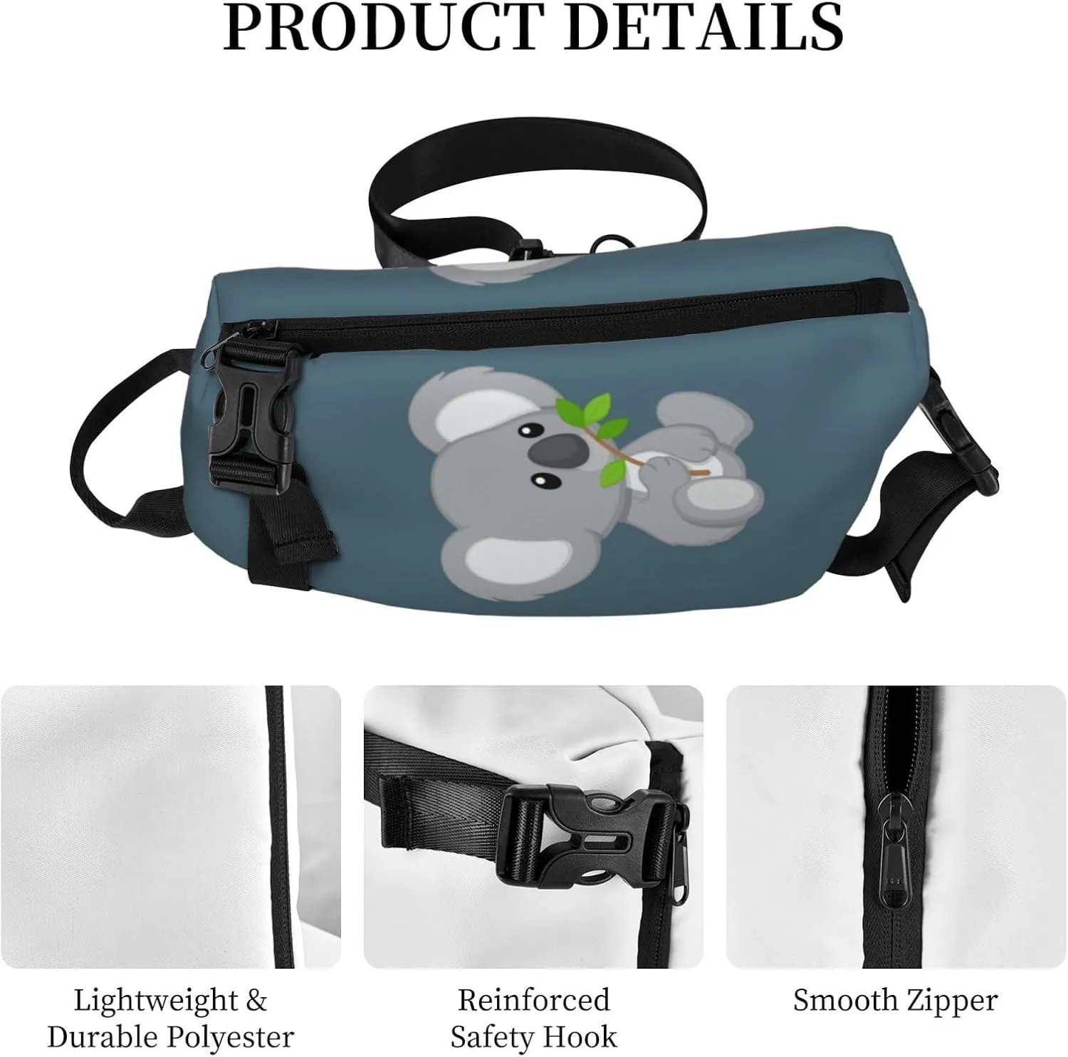 Wurton Stripes Black White Print Travel Crossbody Backpack Bag,Lightweight Sling Bag For Travel Unisex