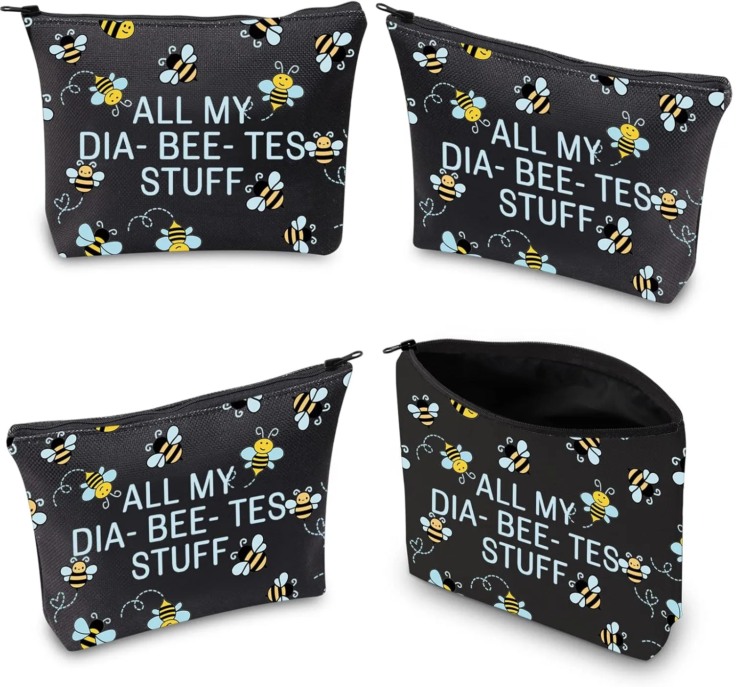 XYANFA Bee Diabetes Bag Type 1 Type 2 Diabetic Medical Bag Supply Storage Diabetes Organization All My Diabeetes Stuff