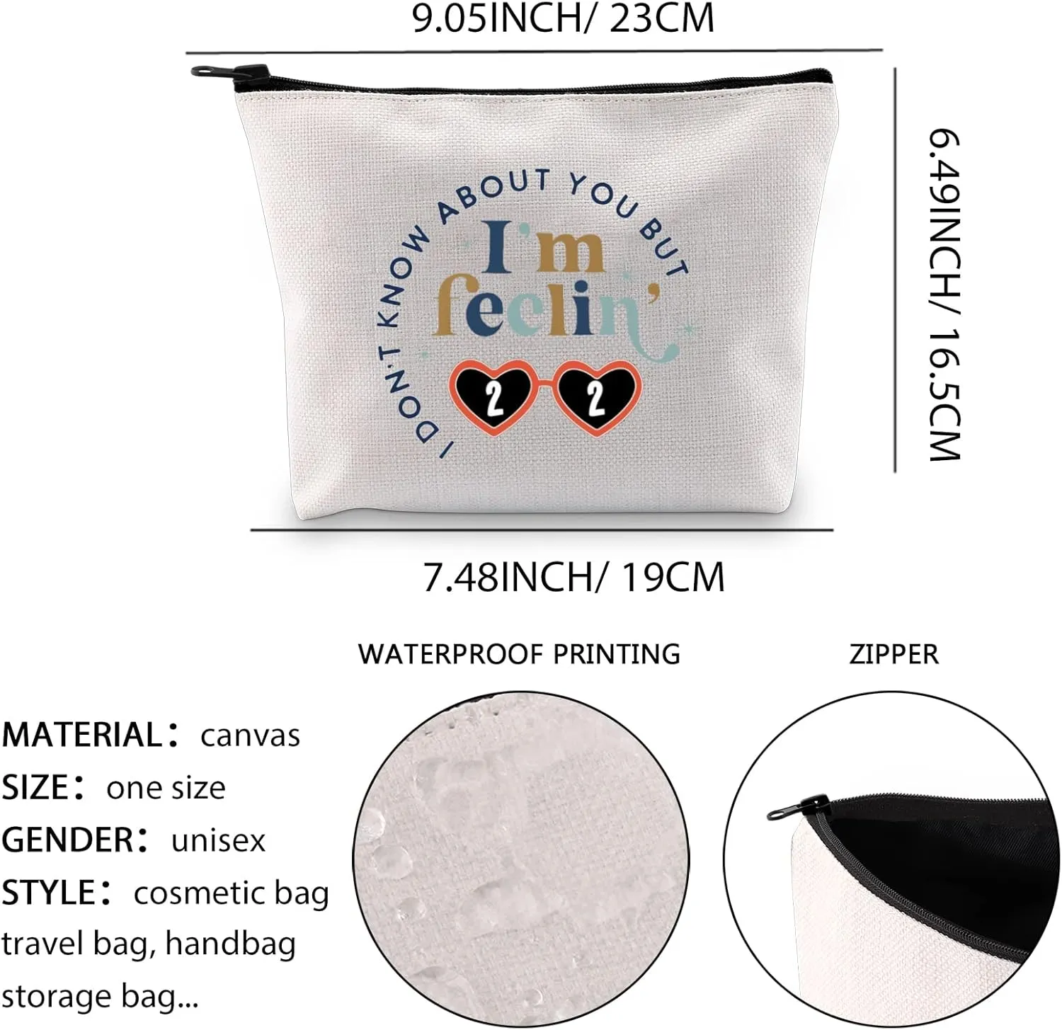 XYANFA I'm Feeling 22 Makeup Bag 22 Birthday Gift Singer Fans Gift Singer's Merchandise (feelin' 22)