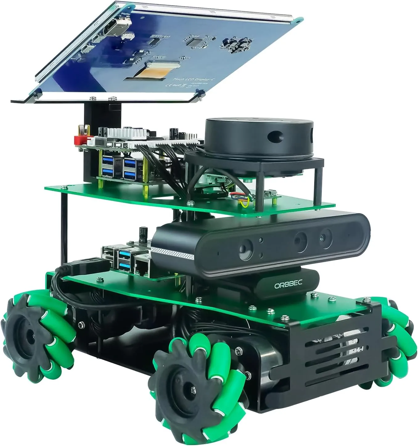 Yahboom ROS2 Robotic Kit for Jetson Nano 4GB Electronic Programming Learning Program Voice Interactive Control AIM8 Radar Touchscreen Mecanum Wheel Chassis