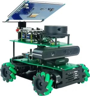 Yahboom ROS2 Robotic Kit for Jetson Nano 4GB Electronic Programming Learning Program Voice Interactive Control AIM8 Radar Touchscreen Mecanum Wheel Chassis