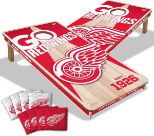 YouTheFan NHL 2’ x 4’ Professional Wood Cornhole Game with Logo Bags