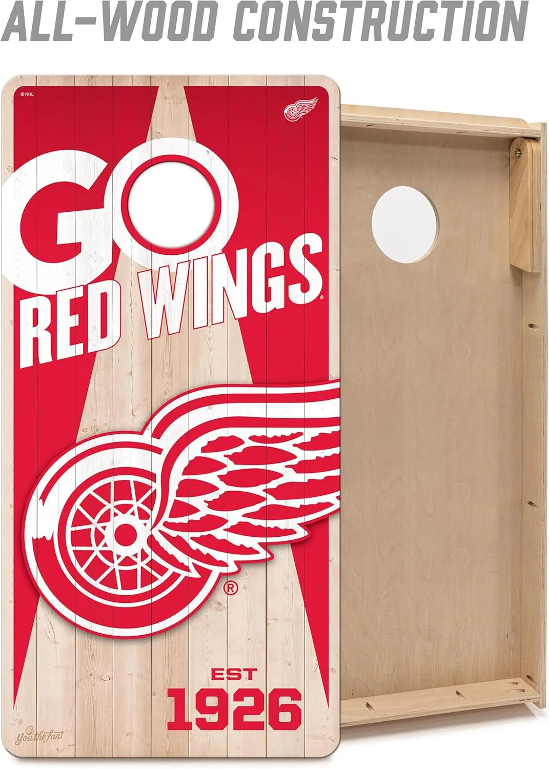 YouTheFan NHL 2’ x 4’ Professional Wood Cornhole Game with Logo Bags