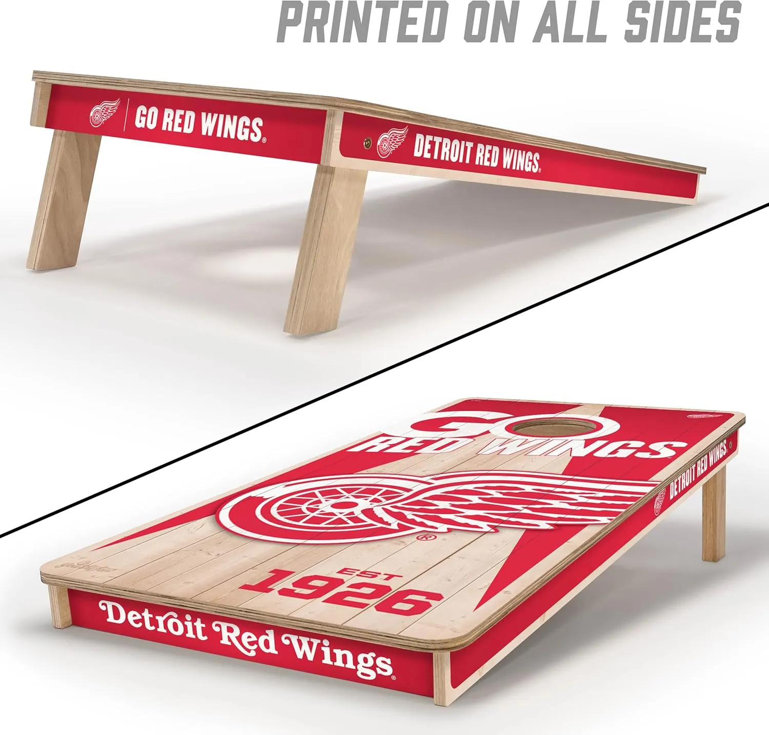 YouTheFan NHL 2’ x 4’ Professional Wood Cornhole Game with Logo Bags