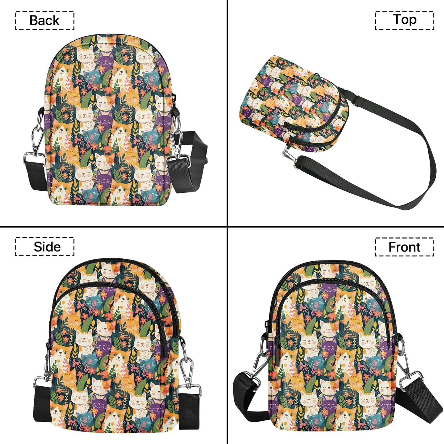 Yrebyou Small Crossbody Bags for Women Casual Cell Phone Purse Waterproof Over Shoulder Handbag with Card Slots