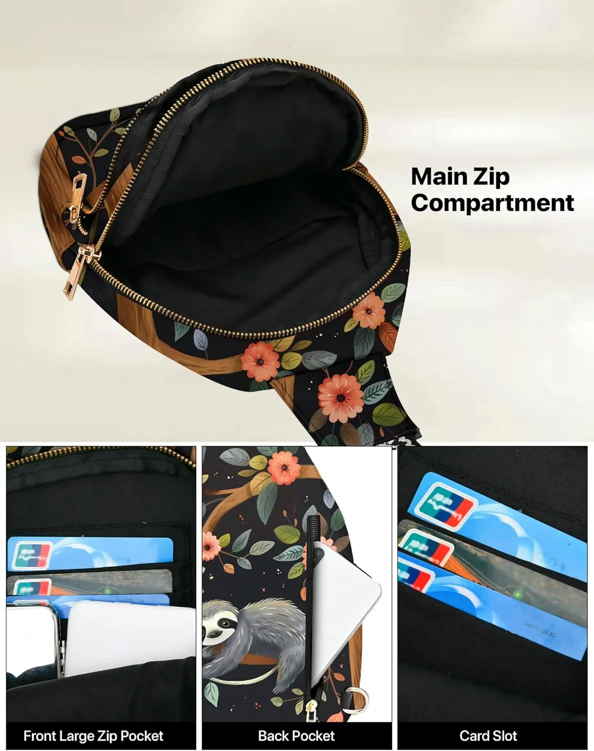 Yrebyou Small Sling Bag for Women Leather Sling Crossbody Bags Travel Chest Daypack Adjustable for Casual Outdoor