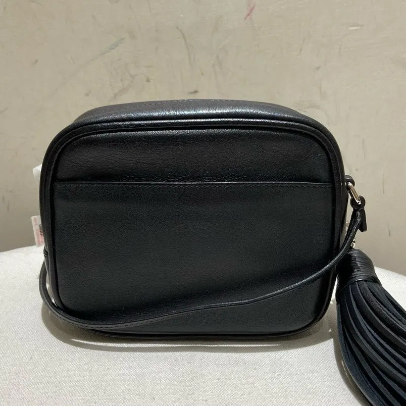 YSL Camera Bag Tassels Crossbody Bag in Black Leather