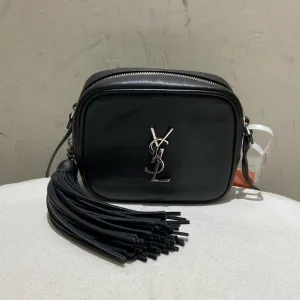 YSL Camera Bag Tassels Crossbody Bag in Black Leather